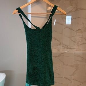 Beyond Yoga Teal Heathered Crossback Tank